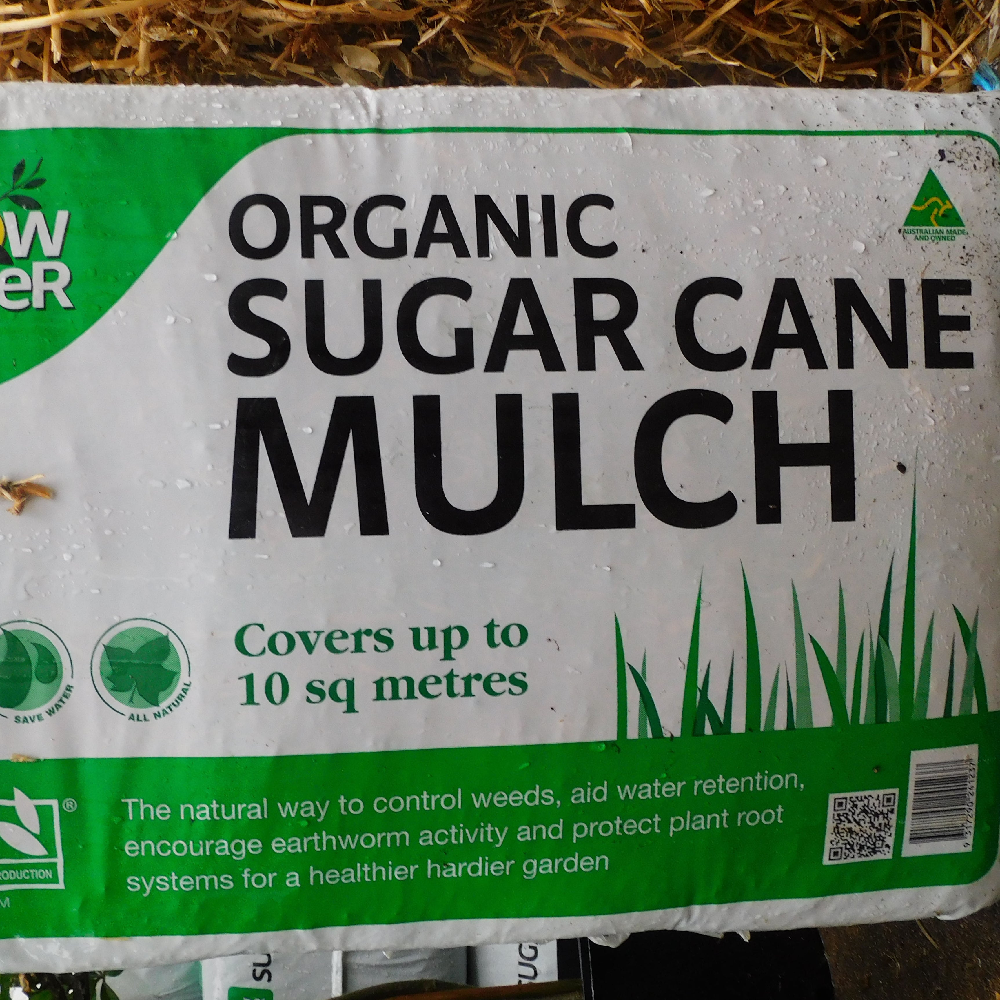 Compressed Sugar Cane Mulch (7sq mt) Wombat Gully Plant Farm Geelong